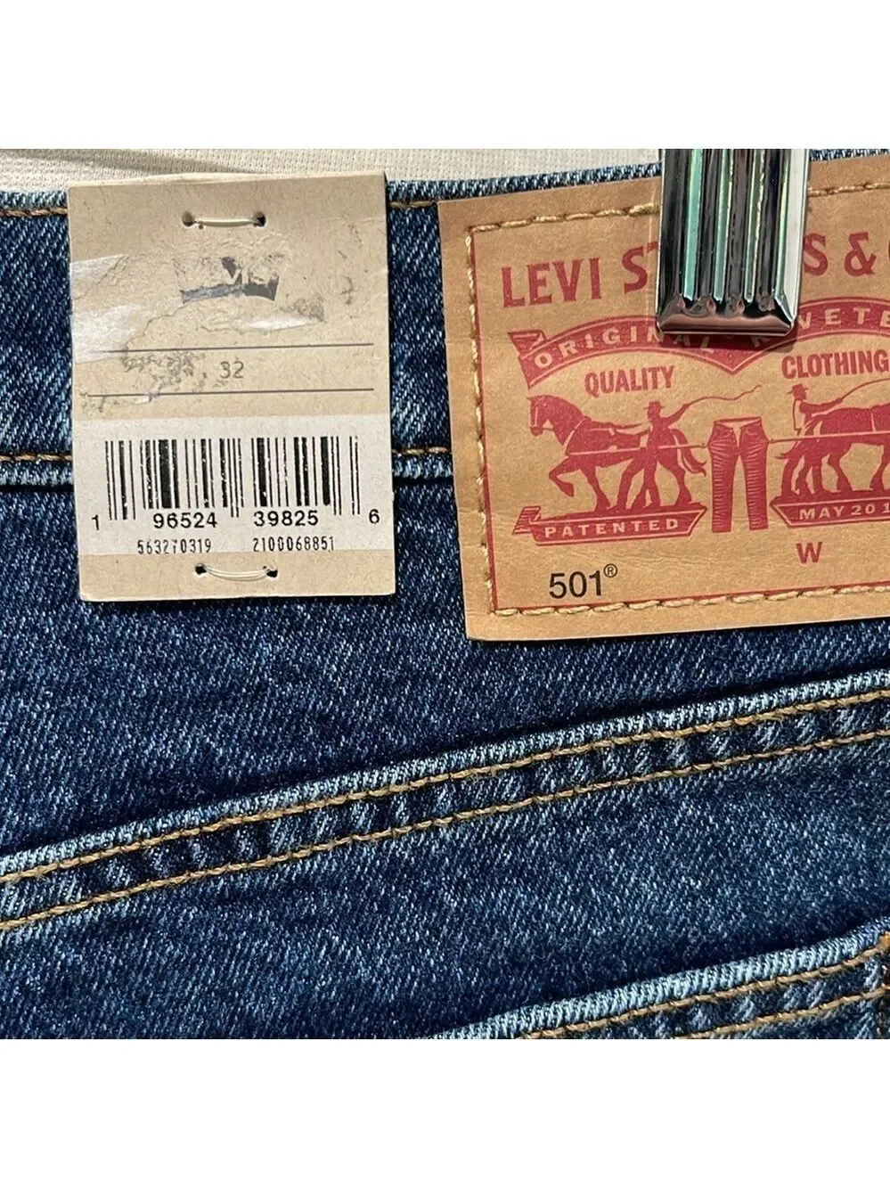 NWT Levi’s 501 Cut Off High Rise Jean Shorts SZ 32 Blue